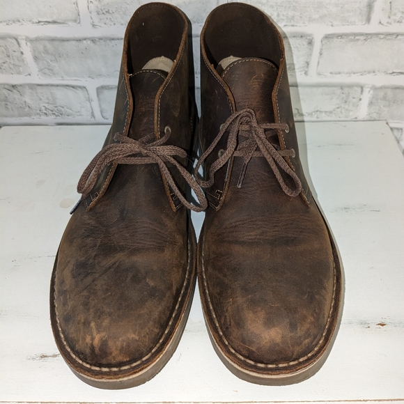 Clarks Bushacre 2 Leather Chukka Boots Dark Brown 34135 Men's 13M - Picture 3 of 7